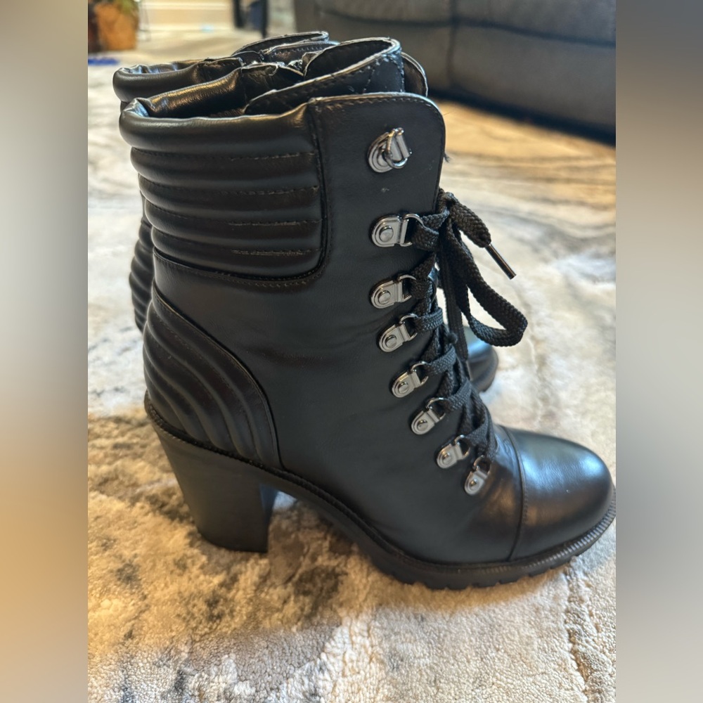 Black G by Guess Combat Boots, Never Worn, Sz 9.5